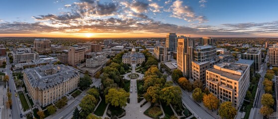 Springfield skyline at sunset