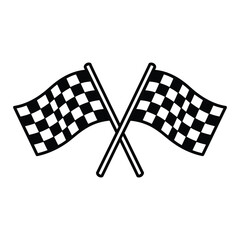 Outlined Crossed Checkered Flags