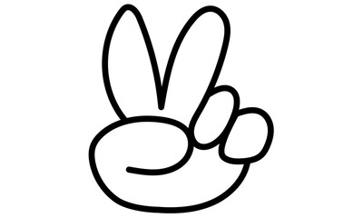 ピースしている手のイラスト ベクター