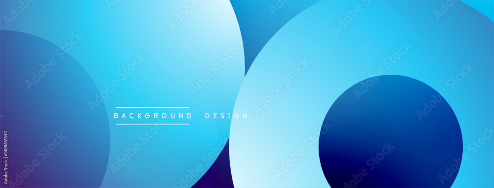 Aufkleber Abstract blue gradient circles overlap. Modern design element, suitable for backgrounds, presentations, digital art. Smooth transitions create visual depth.
