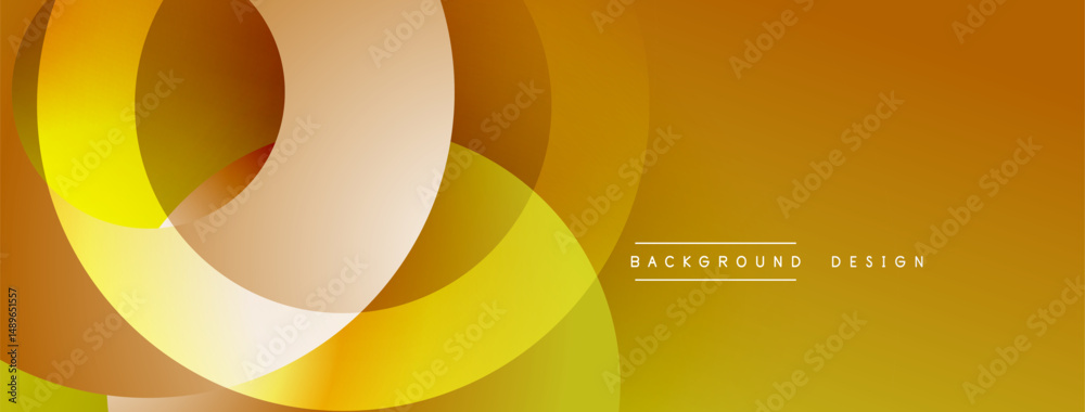 Aufkleber abstract composition featuring overlapping circles, warm yellow hues, gradient background. modern de