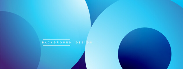 Abstract blue gradient circles overlap. Modern design element, suitable for backgrounds, presentations, digital art. Smooth transitions create visual depth.