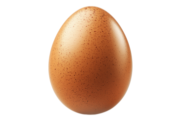 Speckled egg with natural pattern and smooth surface, isolated on white transparent background. Concept of nature, wildlife, and reproduction