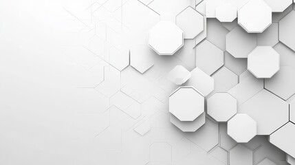Abstract geometric line background. Hexagons shape design for medical, healthcare, science and technology. White and grey geometric texture simple modern. Suit for poster, advertising
