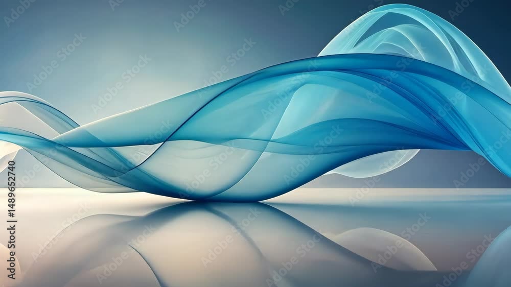 Wall mural serene azure flow a mesmerizing dance of light and color in motion