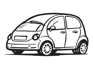 Hatchback vector line art