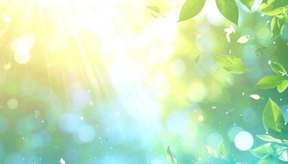 Fototapeta premium Tranquil Healing Background with Soft Gradient and Floating Natural Elements