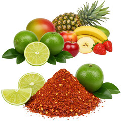 Fresh Tropical Fruits and Chili Powder Mix