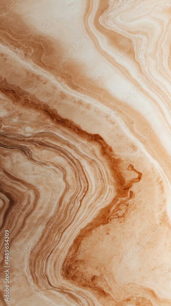 Poster abstract marble texture with warm earthy tones featuring flowing patterns and smooth contours, creat