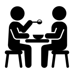 ピクトグラム 介護 食事介助のベクターイラスト