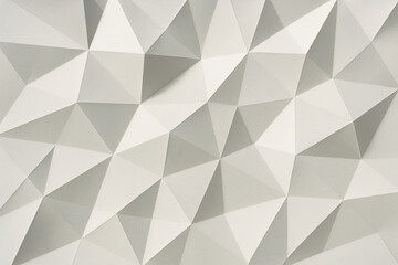 Obraz premium Abstract geometric background featuring a three-dimensional triangular pattern in soft white tones, creating a modern and minimalist aesthetic for design projects and visual applications