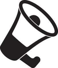 megaphone silhouette black and white vector illustration element.