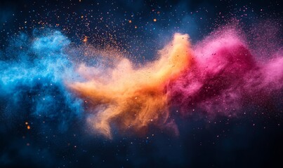 Fototapeta premium colored powder flying