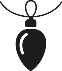 Teardrop Christmas Light Bulb Silhouette Vector – Festive Minimal Holiday Design