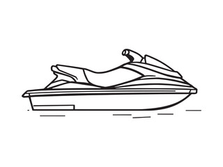 Jet Ski vector line art