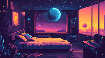 Room escape banner. [Orbital Echoes] | Intergalactic Tone | signal drift. Illustration