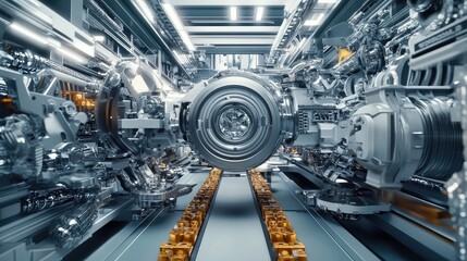 Belt system transporting various metal parts through processing center