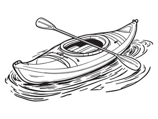 Kayak vector line art
