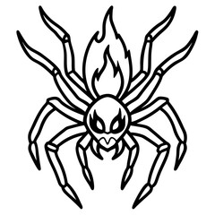 Blazing Wolf Spider Line Art Vector