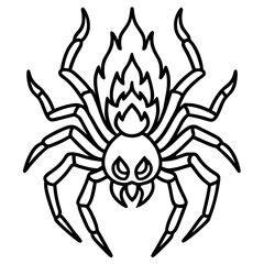 Blazing Wolf Spider Line Art Vector