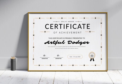 Elegant Certificate of Achievement Template Layout