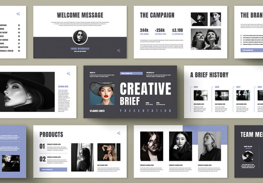 Modern Creative Brief Presentation Template for Campaign Strategy