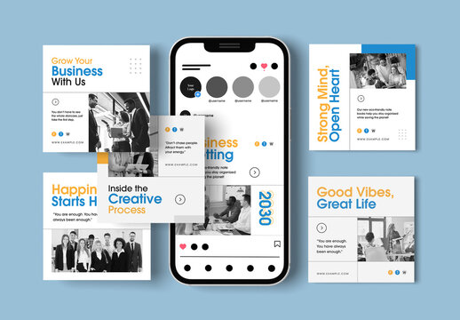 Modern Business Social Media Post Template Design