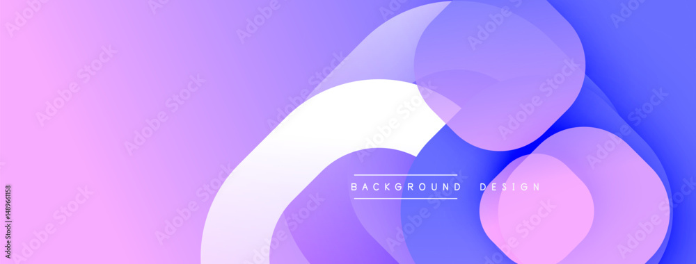Aufkleber abstract background features flowing shapes, purple hues, white overlays. minimalist design with tex