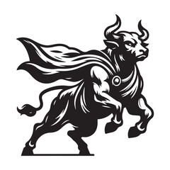 Charging Bull Superhero Logo – Bold Animal Branding Vector