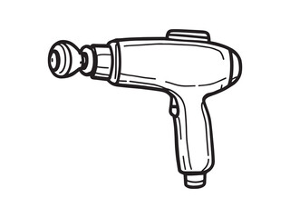 Massage Gun vector line art