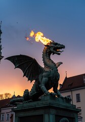 Fototapeta premium Twilight's Ember Dragon