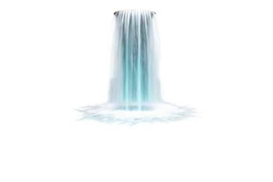 PNG Majestic cascading waterfall with turquoise waters on black background