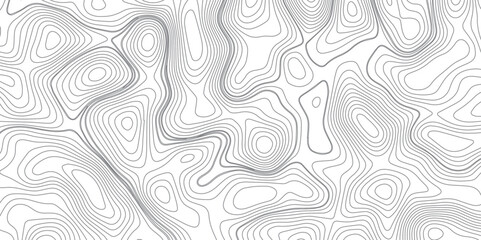 Fototapeta premium Abstract topography wave lines pattern on white background, topographic contours map background, geographic contour map vector background, White paper curved reliefs for background.