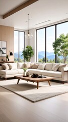 Modern Living Room with Comfortable Sofa Set