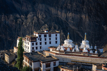 Lamayuru, India - September 20, 2024: Exterior of Lamayuru Monastery, also known as Yuru Monastery in Leh district