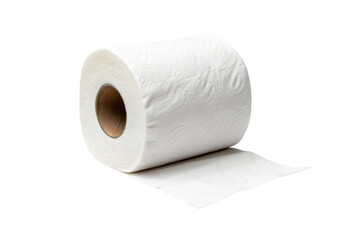 PNG White toilet paper roll on black background with unrolled sheet
