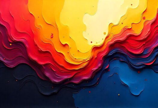 Generative AI image of a vibrant abstract wave of colors and textures