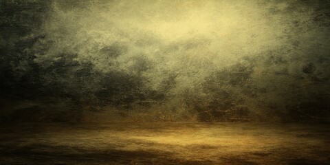 Textured abstract background in warm golden tones with dark smoky elements, creating a moody and atmospheric visual for various artistic purposes.