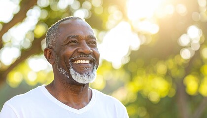 Outdoor portrait of a smiling senior man.