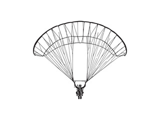 Paraglider vector line art