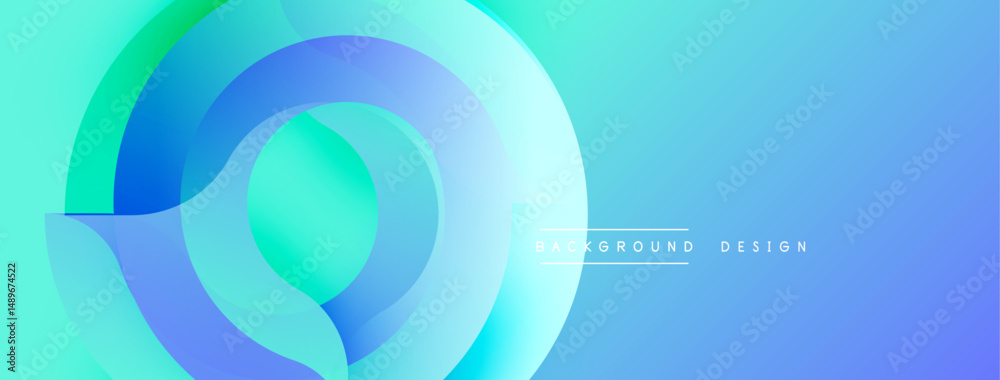 Poster Abstract fluid shapes, blue hues dominate. Gradient colors create dynamic visual effect. Modern design element for backgrounds.