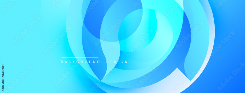 Aufkleber Abstract blue background features swirling shapes, gradients, smooth curves. Modern design element for digital projects.