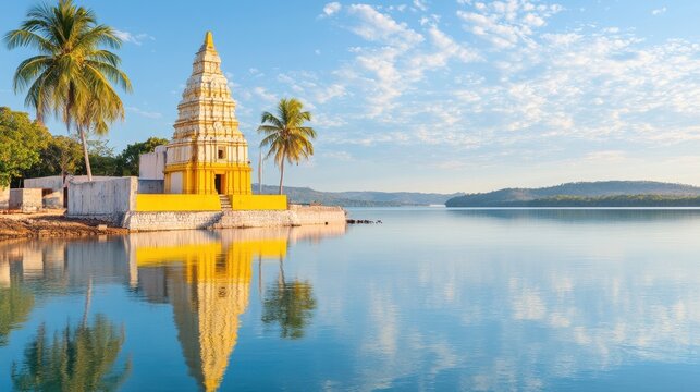 Hindu Temple in Nila at Sunrise