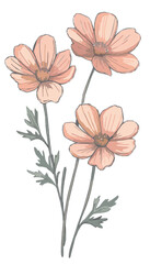 vector flowers decoration generative AI