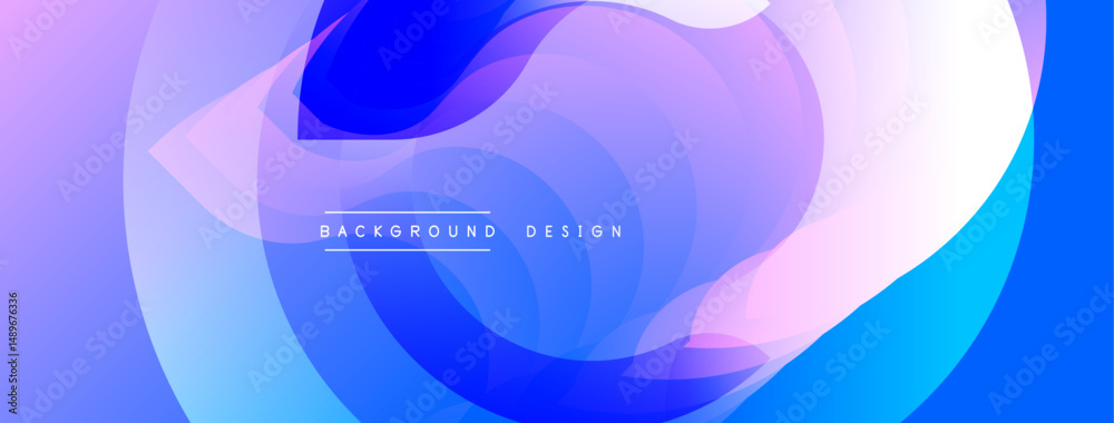 Poster abstract fluid shapes, vibrant blue purple gradients. modern design element, smooth transitions, dyn