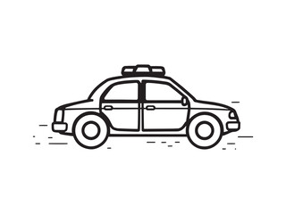 Police Car vector line art