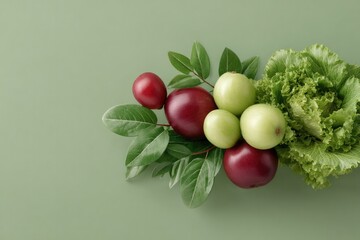 creative abstract design of vibrant fruits and vegetables symbolizing concept of conservation and preservation offering