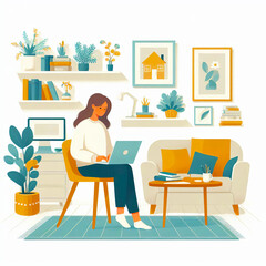 Remote Work From Home Concept
