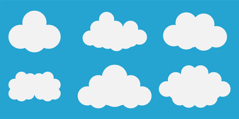 Cartoon Cloud Collection for Children's Book Illustrations and Games