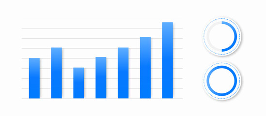 Blue Bar Chart Showing Growth for Business and Financial Reports